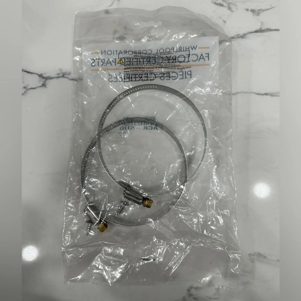 Whirlpool dryer W10423180 2 pack hose clamps accessories new - Picture 2 of 2